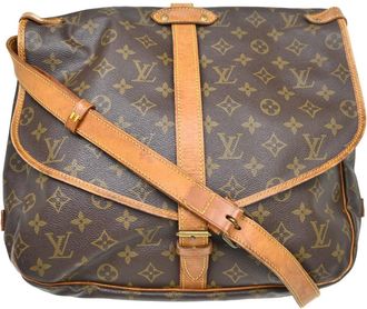 Louis Vuitton Saumur Monogram Canvas Brown Canvas Handbag (Pre-Owned)