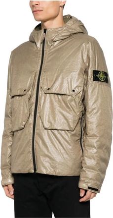Stone Island Crinkle Reps Hooded Jacket - Heren - Gewatteerde jassen - Groen - XL - Jassen