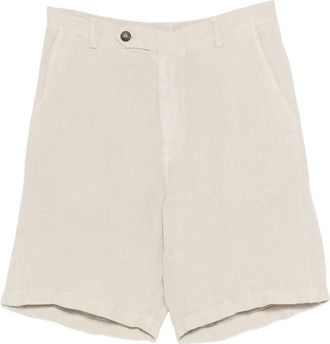 MC2 Saint Barth Linen Sebastian Pants - Heren - Korte Broeken - Beige - S - Linnen - Korte Broeken