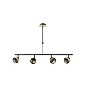 Fabrilamp Beethoven lampada lineare 4 luci nero-oro gu10 Fabrilamp