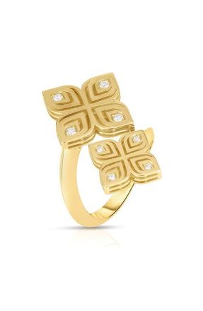 Roberto Coin Arabesque Flowers Diamond Ring in Yellow Gold at Nordstrom, Size 6.5