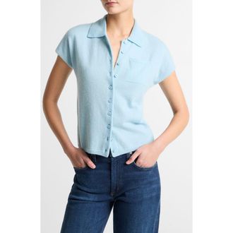 Vince Cashmere & Silk Button-Up Sweater in Clearwater at Nordstrom, Size Xx-Small