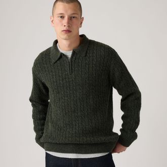 Levi's Mason Collared Quarter Zip - Mens - 2XL - Green