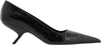 Ferragamo Ferragamo Eva 55 Croc-Embossed Leather Pumps