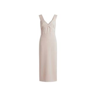 Toteme Midi Dresses, female, Beige, Size: S V-neck Slip Dress