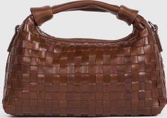 N&uacute;noo Mini Dandy Vlochten Regenbruin Tas