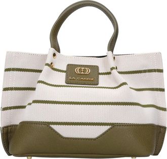 La Carrie Strepen Stoffen en Imitatieleer Tas - Dames - Shoppers - Veelkleurig - ONE Size - Leer - Tassen
