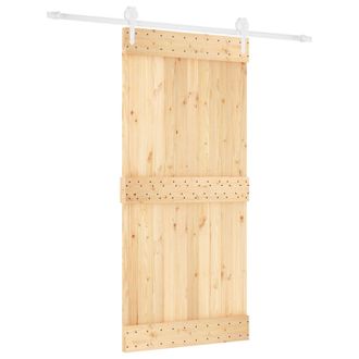 vidaXL Puerta Corredera Natural Y Blanco 95 X 210 Cm Vidaxl