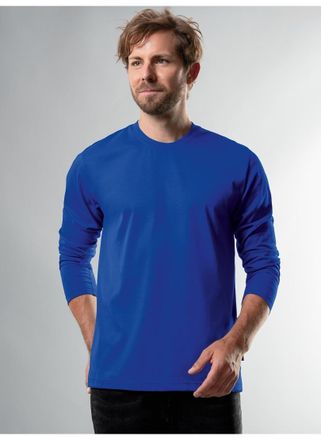 Trigema T-Shirt TRIGEMA TRIGEMA Langarmshirt aus 100% Baumwolle, Herren, Gr. L, blau (royal), 100% Baumwolle, Basic, Shirts T-Shirt