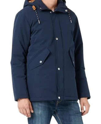 Jack & Jones Saka Parka Jacket In Marine Blue