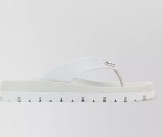Prada rubber thong sandals flat open toe