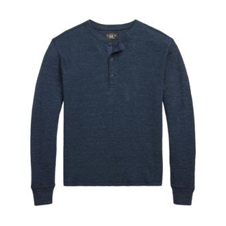 Ralph Lauren Long Sleeve Tops, male, Blue, Size: S Ralph Lauren RRL Sweaters Blue