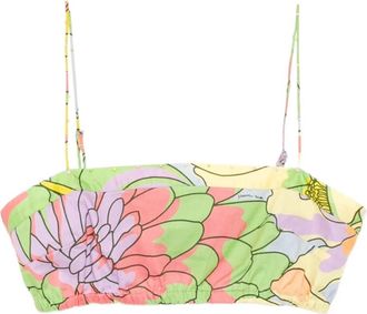 Farm Rio Spring Affair Beaded Crop Top - Dames - Tops zonder mouwen - Veelkleurig - S - Katoen - Tops