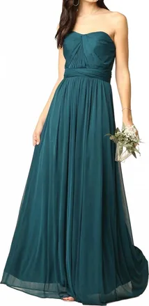 EVA Off The Shoulder Gown In Hunter Green