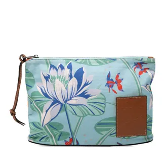 Loewe Pre-owned LOEWE Paulas Ibiza Canvas Waterlily Print Pouch Ladies 94S7G2GFUFG1AED5