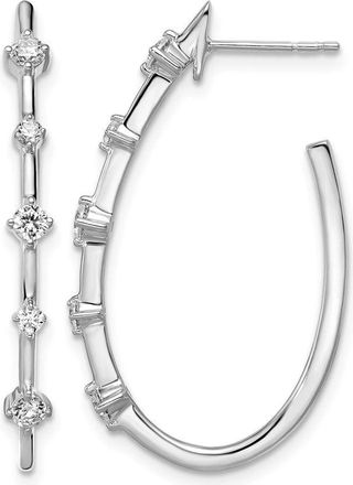 Diamond2Deal 14k Gold 1/2 ct Lab Grown Diamond Hoop Earrings VS Clarity, D-E Color