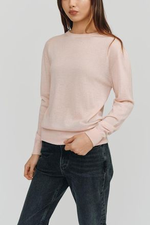 Kathryn McCarron Marguerite Paper Thin Cashmere Sweater in Blush at Nordstrom, Size X-Large