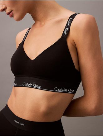 Calvin Klein Womens Icon Cotton Modal Lightly Lined Bralette - Black - XS