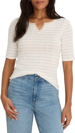 Nic+Zoe Stripe Cotton Top in Neutral Multi at Nordstrom, Size Xx-Large