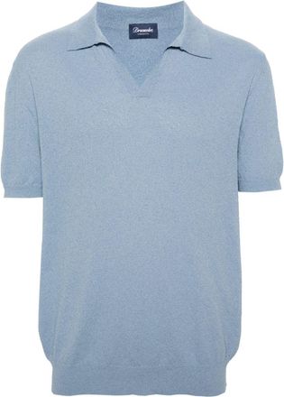 Drumohr split-neck polo shirt - men - Polyamide/Cotton - 48 - Blue