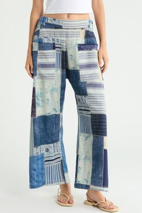 Free People We The Free Symphony Patched Wide Leg Jeans in Rhythms at Nordstrom, Size X-Large