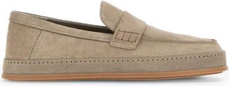 Hogan Su&egrave;de Mocassin met Memory Foam Zool - Heren - Loafers - Beige - 41 1/2 EU - Su&egrave;de - Schoenen