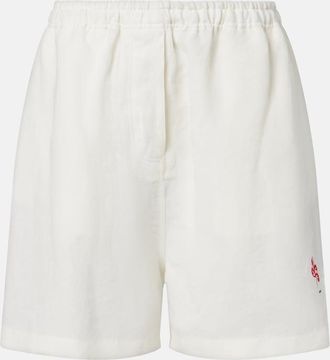 Prada Embroidered linen shorts