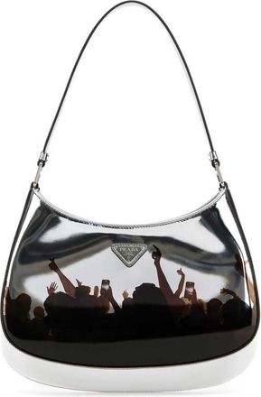 Prada Silver Leather Cleo Shoulder Bag