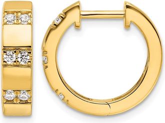 Diamond2Deal 14k Yellow Gold 1/3 ct Lab Grown Diamond Hinged Hoop Earrings VS Clarity, G-H Color