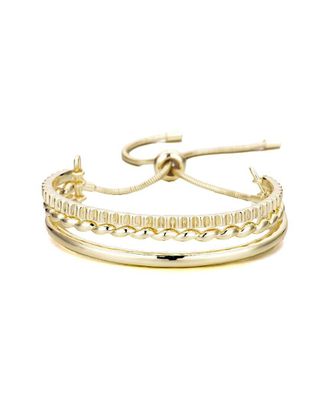 Adornia Adornia 14K Plated 3-Line Cuff Adjustable Bolo Bracelet