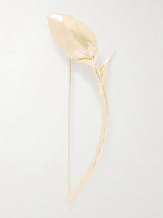 Erdem Spilla In Argento Con Finitura Oro Bloom