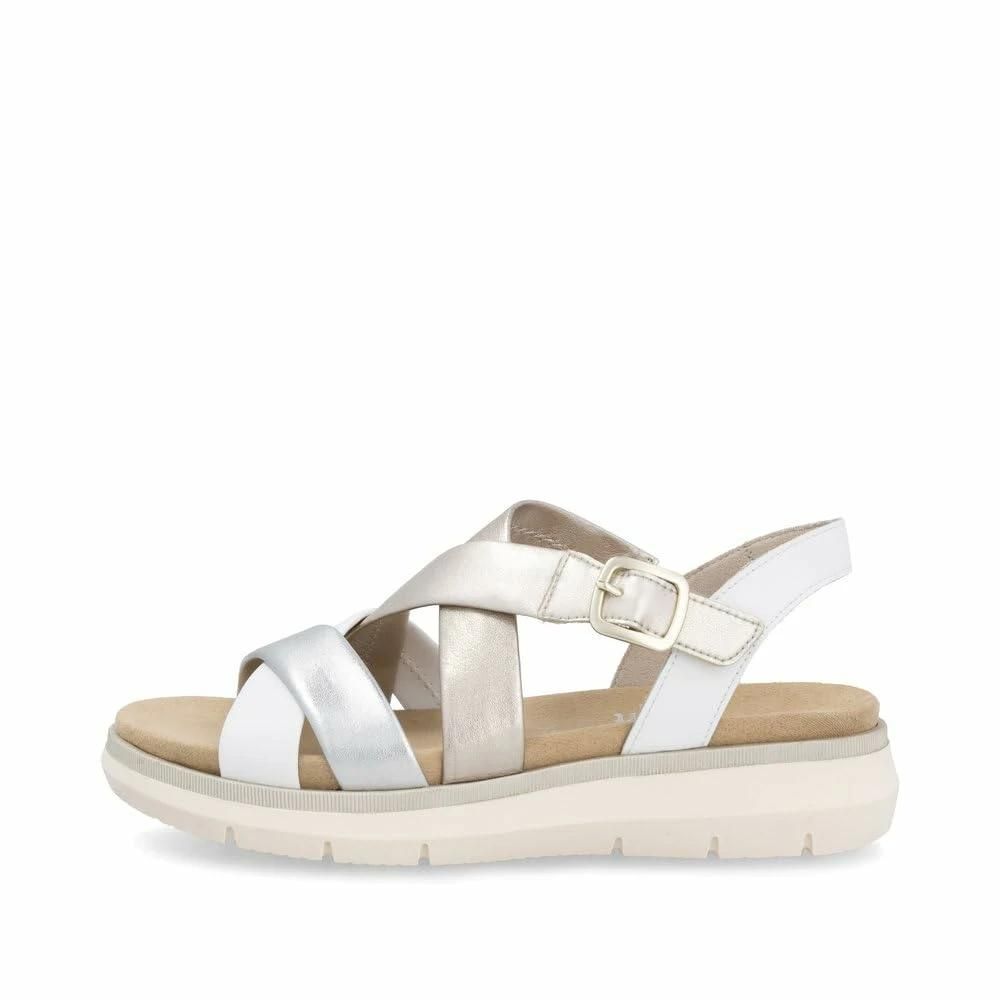 Sandales Confort Femme Remonte - Blanc, Cuir, Taille 40 - Très Bon état