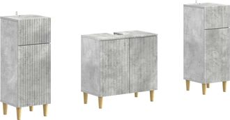 vidaXL Juego De Gabinete De Ba&ntilde;o De 2 Piezas Arnhem Gris Hormig&oacute;n Vidaxl