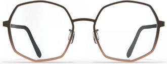 Blackfin Bf1081 Sable Geometric Brown Beta-Titanium Eyeglasses with Adjustable Nose Pads