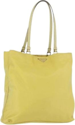 Prada Pre-owned Tote Bags, female, Yellow, Size: ONE SIZE Pre-owned Nylon Vintage Tote Bag