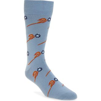 Paul Smith Flower Stem Dress Socks in Turquoise at Nordstrom
