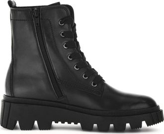 Gabor Gesloten Booties Enkellaarsjes - Dames - Veterlaarzen - Zwart - 39 EU - Leer - Schoenen