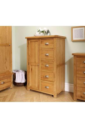 Birlea Woburn 1 Door 5 Drawer Wardrobe Oak in Light Oak