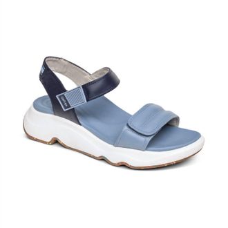 Aetrex Womens Whit Strappy Sport Sandal In Blue