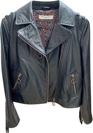 Philosophy di Lorenzo Serafini Black leather biker jacket Size 40