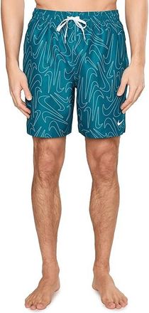 Nike Breaker Tossed Swoosh 7 Brief Lined Volley Mens Swimwear Green Abyss : 2XL, Polyester