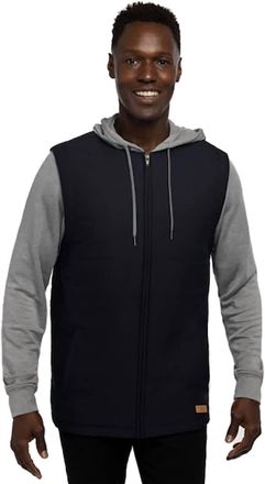 Travis Mathew Scavenger Hoodie In Black Heather Grey