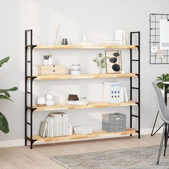 Berkfield Home Floating Shelves 2 pcs 140x20x4 cm Untreated Solid Wood Acacia in Brown | Size: 140 x 20 x 4 cm