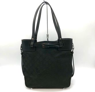 Gucci Gg Canvas Black Gg Canvas Handbag Tote Bag (Pre-Owned)