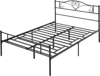 HOMCOM Letto 1 Piazza e Mezza Struttura Acciaio e Doghe Integrate 145x211x106cm