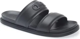 Ferragamo Saint Barth Gancini Slide Sandal in Nero/Morsetto Nero at Nordstrom, Size 11