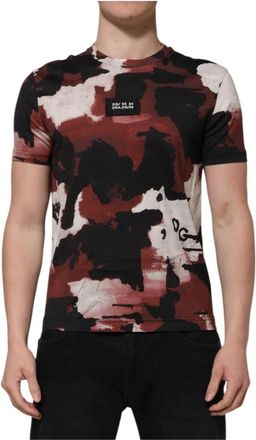 Dolce & Gabbana Camouflage Katoenen T-shirt - Heren - T-shirts - Veelkleurig - XS - Katoen - Tops