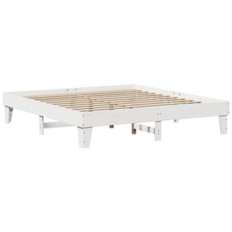vidaXL Bed Frame without Mattress White 200x200 cm Solid Wood Pine Vidaxl