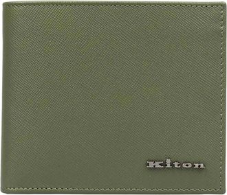 Kiton Accessoires, Heren, Groen, ONE Size, Leer, Klassieke Portemonnee