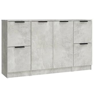 vidaXL Aparadores 3 Piezas Madera Contrachapada Gris Cemento Vidaxl